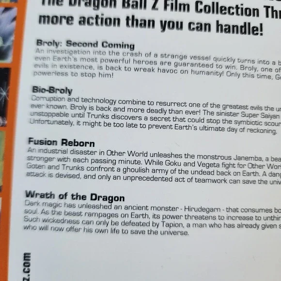 Dragon Ball Movies Collection 1 + 3 DVDs Lord Slug Dead Zone Broly Fusion Reborn - Picture 9 of 12